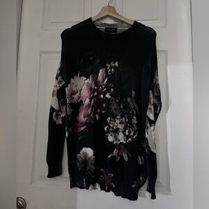 Black floral long sleave shirt